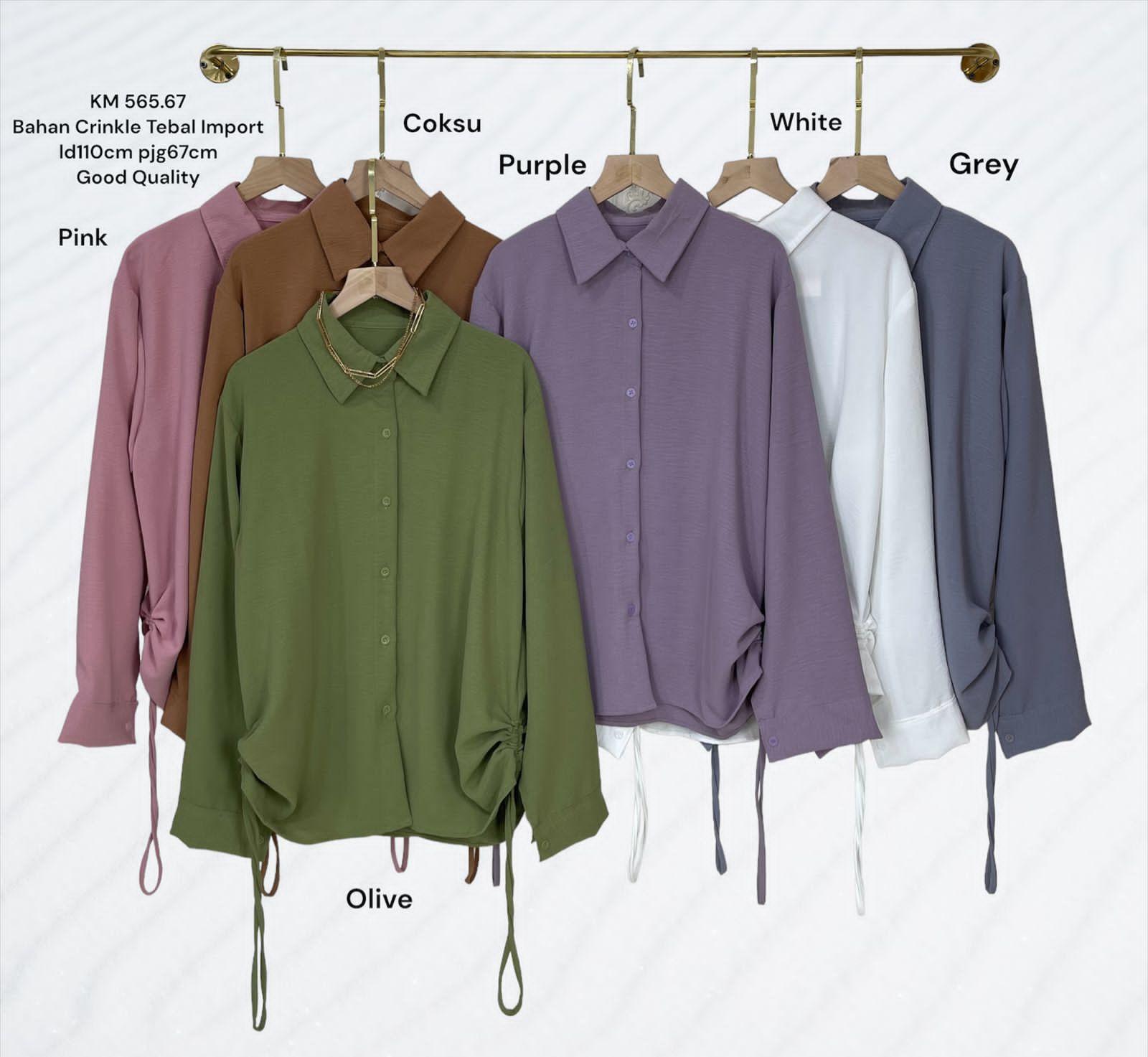Kemeja Blouse Crinkle Wanita