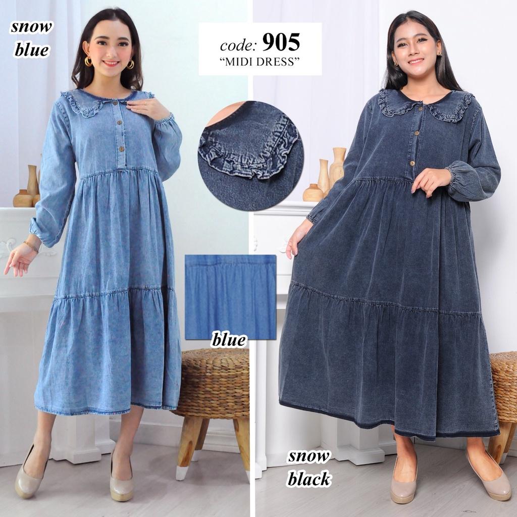Kiara Midi Dress Jeans Cocomer