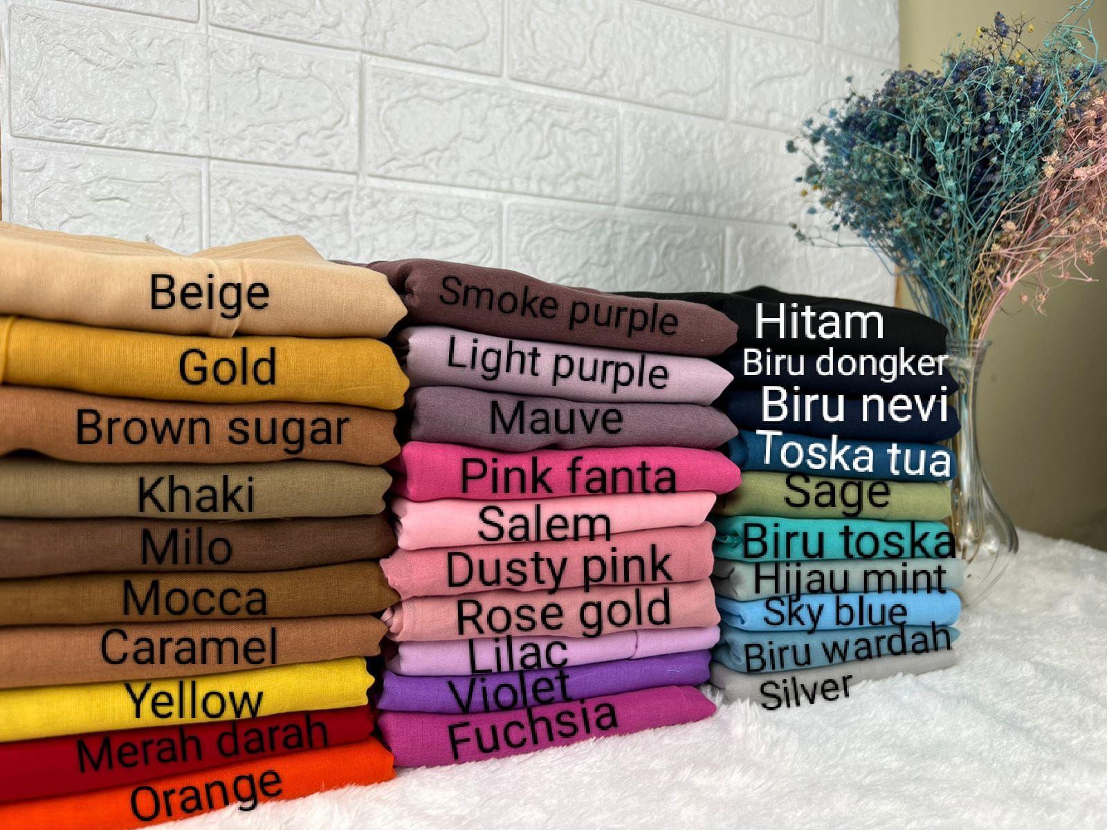 Hijab SegiEmpat Paris Polos Meichen Terbaru Seri warna