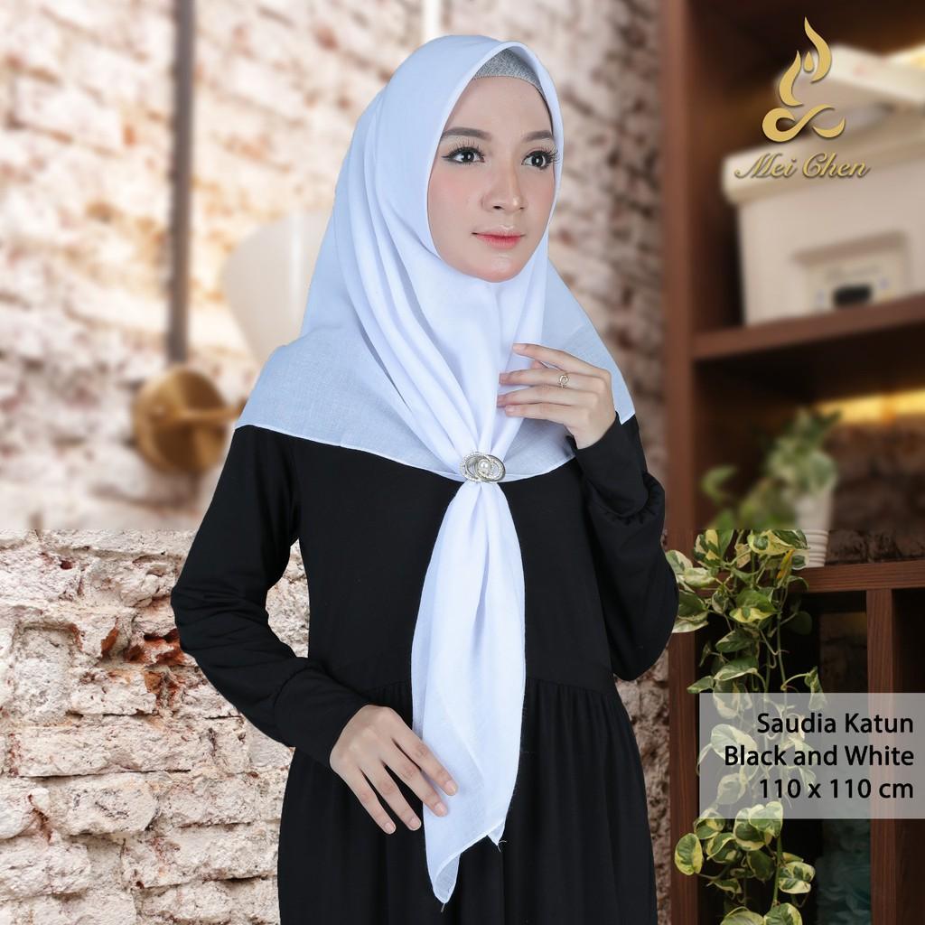 Mei Chen Saudia Katun Hijab Jilbab Kerudung Segi Empat Polos Square Muslim Syari Khimar Terbaru