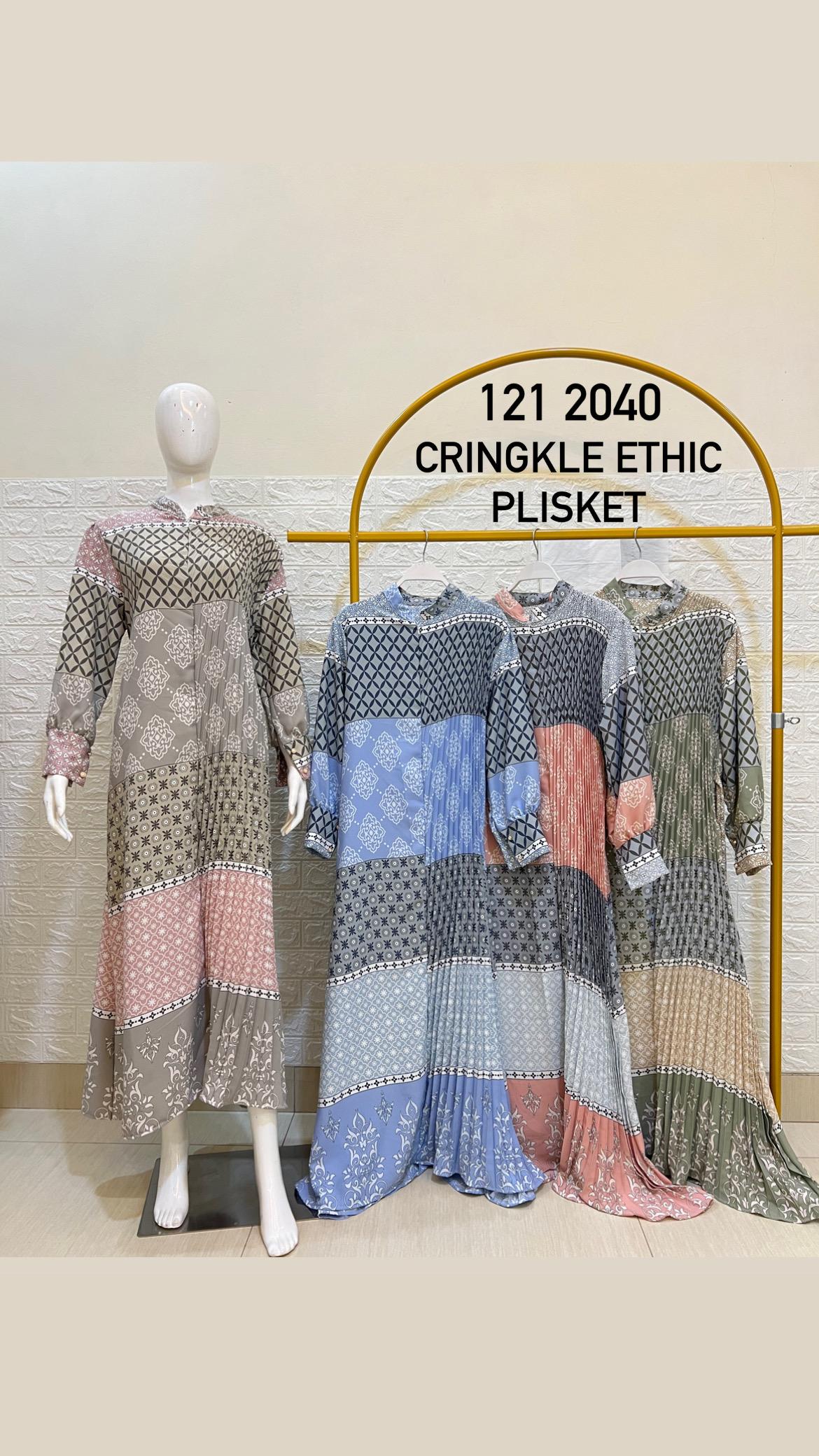 Gamis cringkle ethnic plisket