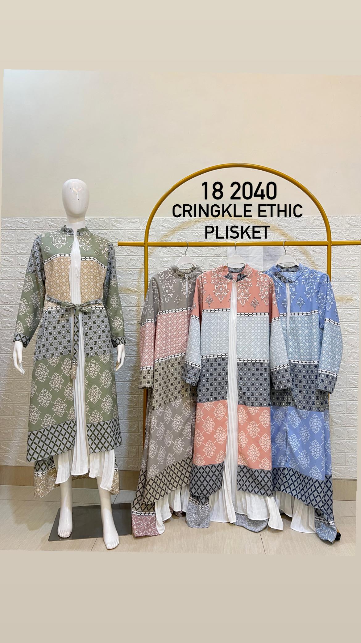 Gamis cringkle ethic plisket